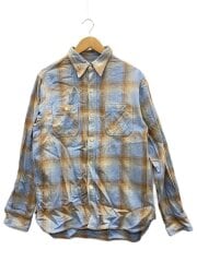 画像：SLUB CHECK WORK SHIRT/長袖シャツ/XL/コットン/BLU/チェック/25611//