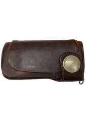 画像：トラッカーウォレット/長財布/コンチョ/レザー/使用感・ステッチほつれ/BRW