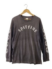 画像：フロントソデロゴ/フェード/長袖Tシャツ/L/コットン/GRY//