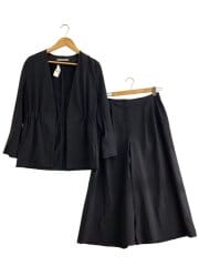 画像：セットアップ/SOL/SYCAMORE TWILL/ノーカラーJKTワイドパンツセット/上38下40/BLK