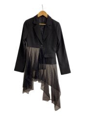 画像：LVEU./ラブユ./Asymmetrical switching jacket/テーラードジャケット/F/BLK