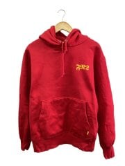 画像：ジップパーカー/M/コットン/RED/プリント