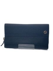 画像：長財布_インターロッキングG/レザー/BLK/レディース
