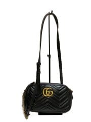 画像：ショルダーバッグ/レザー/BLK/447632 520981