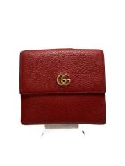 画像：2つ折り財布/レザー/RED/レディース/456122 496334