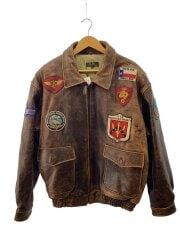 画像：G-1/フライトジャケット/3L/レザー/BRW/パッチ