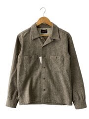 画像：長袖シャツ/XS/ウール/GRY/開襟/ボックス型