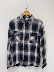 画像：Riviera/オンブレチェック/シャドー/日本製/長袖シャツ/L/レーヨン/BLK/オンブレCK