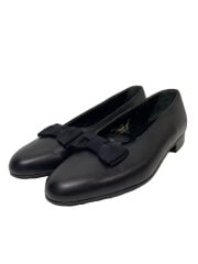 画像：イングランド製/オペラシューズ/リボン/パンプス/US7.5/BLK/レザー
