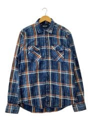 画像：長袖シャツ/L/コットン/NVY/チェック/M4033.000.52314//
