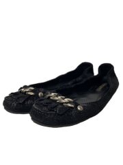 画像：Y2K/モカシン/バレエシューズ/ラメ/フラットパンプス/38/BLK/LOU1327255