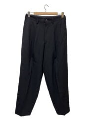 画像：WOOL GABADINE SLACKS/ウールギャバジン/スラックスパンツ/M/ウール/BLK/無地