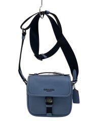 画像：レーサー/クロスボディバッグ/ショルダーバッグ/レザー/BLU/無地/CCV99