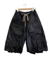 画像：ショートパンツ/M/レザー/BLK/無地/REPRO-LEATHER CARGO SHORTS
