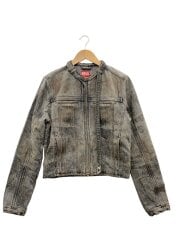 画像：Jacket in cotton-hemp satin denim/S/コットン/GRY/無地/A23493//