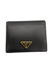 画像：2つ折り財布/レザー/BLK/無地/メンズ