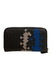 画像：長財布/レザー/GRY/総柄/メンズ/使用感有/イントレチャート