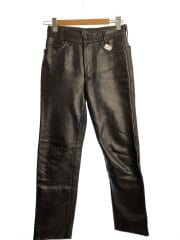 画像：ボトム/30/レザー/BLK/無地/ボタン付け替え・リペア有