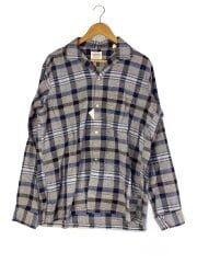 画像：長袖シャツ/L/コットン/NVY/チェック/50-60s/アメリカ製