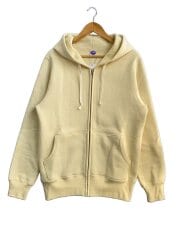 画像：ジップパーカー/38/コットン/CRM/無地/裏起毛//