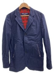 画像：テーラードジャケット/M/コットン/NVY/HR-J042/裏地赤チェック