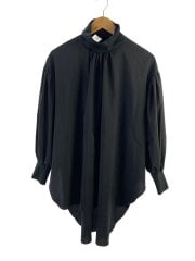 画像：長袖ブラウス/FREE/ポリエステル/BLK/無地/534-3210927