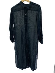 画像：シャツワンピース/1/コットン/BLK/無地