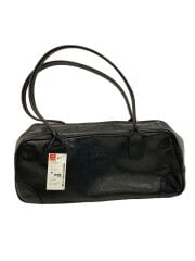 画像：ハンドバッグ/ミニボストンバッグ/レザー/BLK/無地