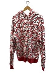 画像：バドワイザー/ジップパーカー/XL/コットン/RED/総柄