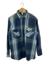 画像：80s/ネルシャツ/コットン/BLU/チェック