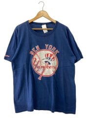 画像：ニューヨークヤンキース/USA製/シングルステッチ/Tシャツ/L/コットン/NVY