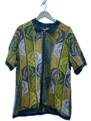 画像：Abstract Textured　Zip Up Polo/ニット・セーター(薄手)/L/コットン/マルチカラー