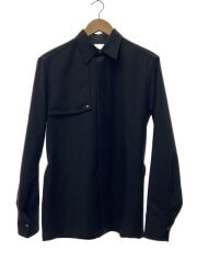 画像：19AW/ベルテッド比翼ボタン長袖シャツ/14.5/ウール/BLK/JSMP742028 MP202300
