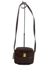 画像：ヴァラリボン金具/クロコ調/ショルダーバッグ/レザー/BRW