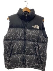 画像：NOVELTY NUPTSE VEST_ノベルティーヌプシベスト/S/ナイロン/BLK/総柄