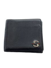 画像：2つ折り財布/レザー/BLK/無地/メンズ/308797・496334