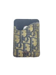 画像：マグネットカードケース/オブリーク/キャンバス/GRY/総柄/メンズ/使用感有