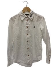 画像：長袖シャツ/48/コットン/WHT/無地