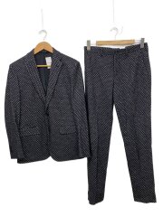 画像：スーツ/46/ウール/BLK/総柄/JK.JH.SW.0402