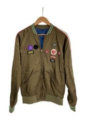 画像：スカジャン/M/コットン/グリーン/19AW/ワッペン