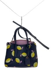 画像：2way/margaux satchel/ショルダーバッグ/PVC/NVY/総柄