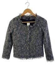 画像：ノーカラー/ツイード/ジャケット/0/ホワイト/ブラック/総柄/01-8104103-055-700