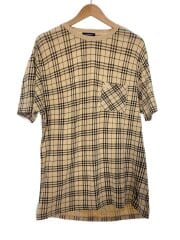 画像：Tシャツ/L/コットン/BEG/チェック