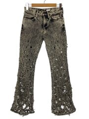 画像：Crashed Black Modern Denim Flaボトム/30/コットン/GRY/無地/24410004