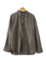 画像：長袖シャツ/M/ウール/GRY/千鳥格子/ST.111-3