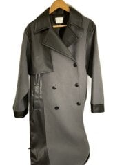 画像：2WAYウーリーテックキリカエフェイクレザートレンチコート/コート/FREE/ヘンプ/GRY/無地/328595