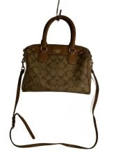 画像：2way/ミニボストン/ ショルダーバッグ/レザー/BEG/総柄/F58312