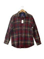 画像：長袖シャツ/XL/ウール/RED/チェック//