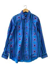 画像：90s/90年代タグ/ウエスタンシャツ/長袖シャツ/XL/コットン/BLU/総柄/WPL6428//