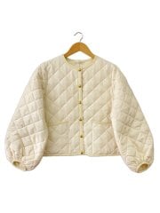 画像：ARKLEY PUFF SLEEVE/コート/32/ポリエステル/WHT/無地/L242APQCO0439AA//